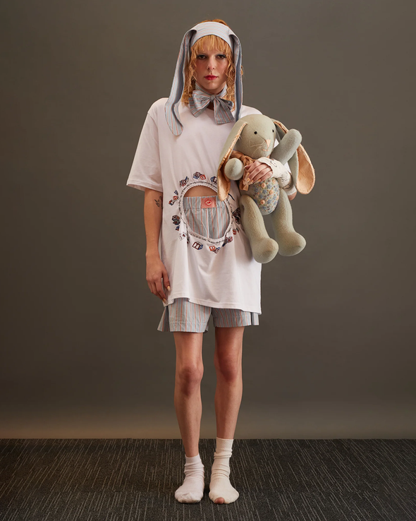 SLEEPY BUNNY EARS TIE ON (ARROW FLIGHT COTTON) RADD LOUNGE 限定