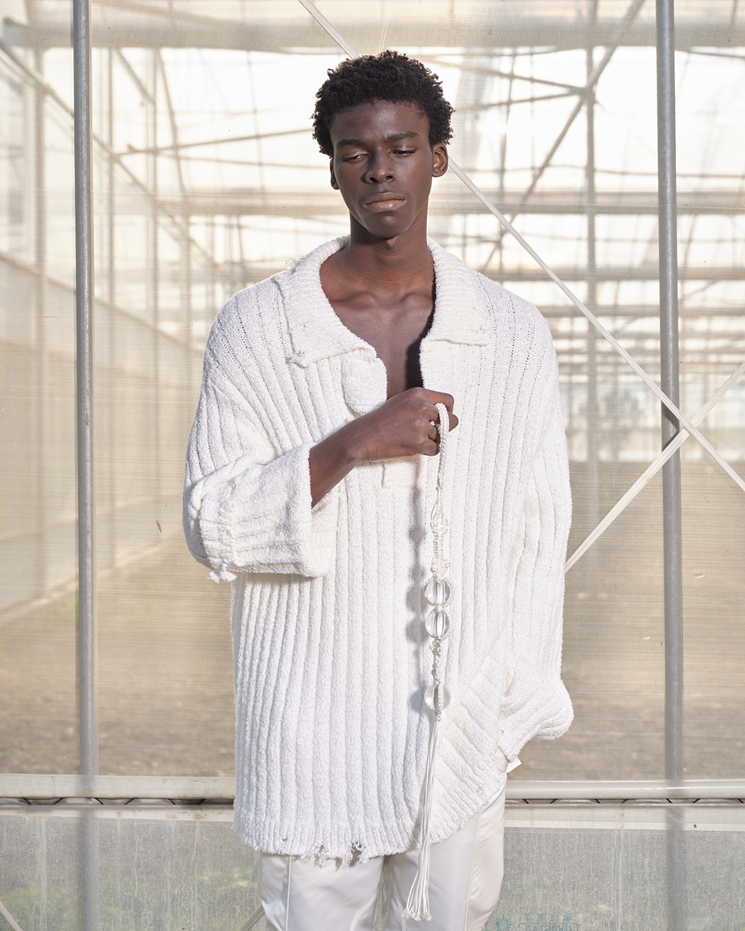 トップス WZRD KNIT white XL rienda | ハーフZIPソフティニット トップス WZRD KNIT white XL rienda | ハーフZIPソフティニット