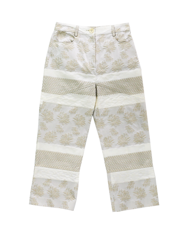 HELENAMANZANO - CAPRI BROCADE PANTS (WHITE/BEIGE)