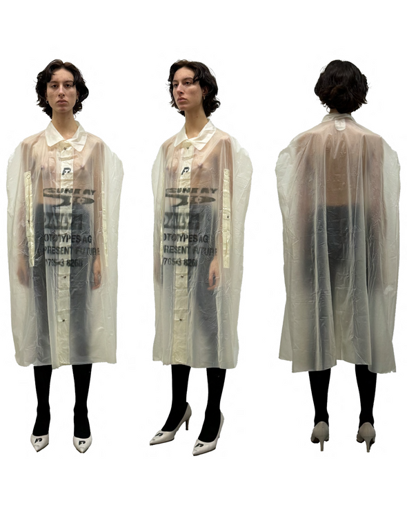 PRINTED PONCHO (CLEAR)