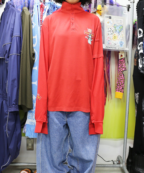 CUT UP POLO LONG SLEEVE (RED1)