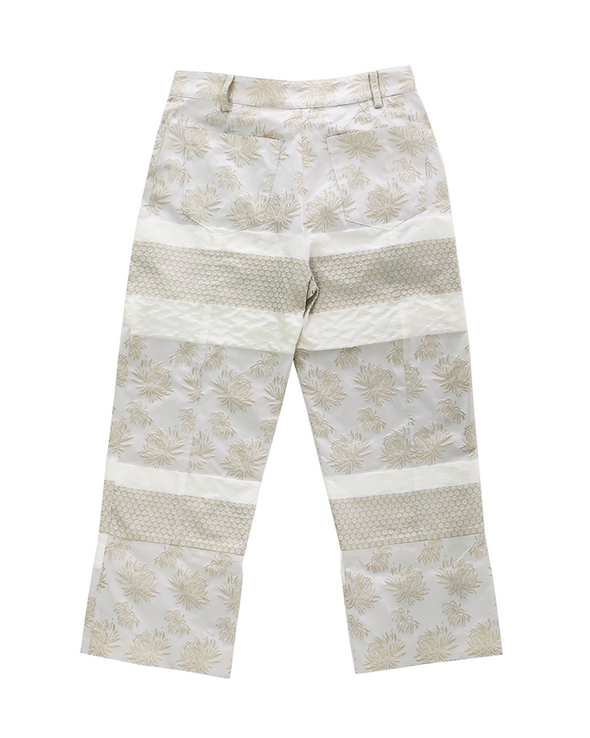 HELENAMANZANO - CAPRI BROCADE PANTS (WHITE/BEIGE)