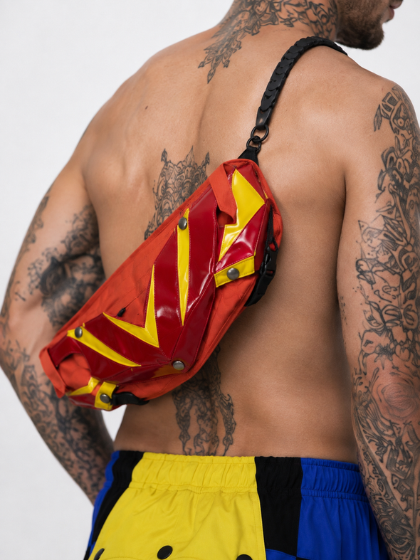 radiant らんくん着用 ヴィンテージ加工バック FUTURE LOUNDRY / フューチャー・ランドリー - ORANGE BAG (RED/YELLOW