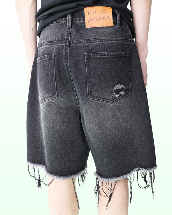 OVERSIZED DENIM SHORTS (BLACK) RADD LOUNGE 限定