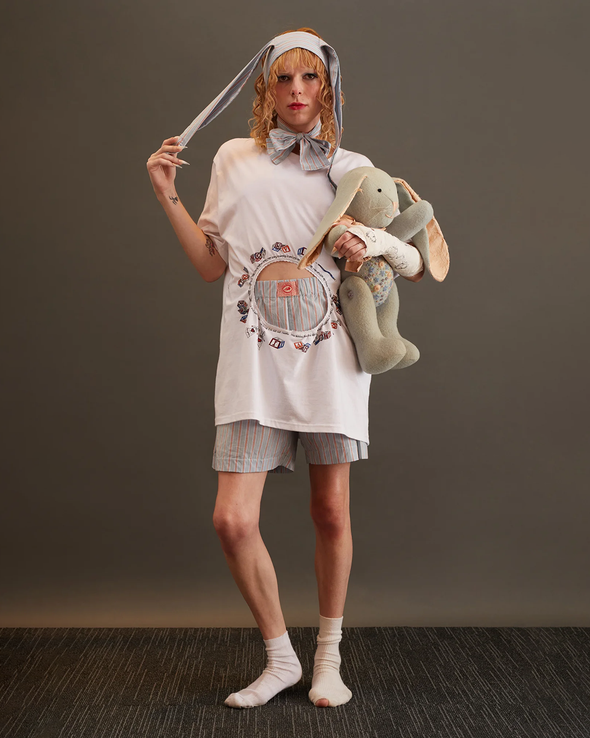 SLEEPY BUNNY EARS TIE ON (ARROW FLIGHT COTTON) RADD LOUNGE 限定
