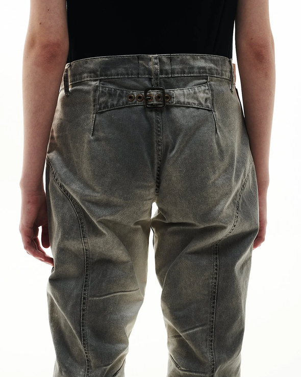 DENIM BIKER PANT (WHITE)