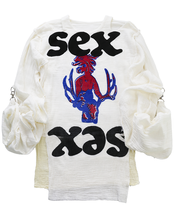 MUSLIN TOP LONGSLEEVE (SEX/WHITE) RADD LOUNGE 限定