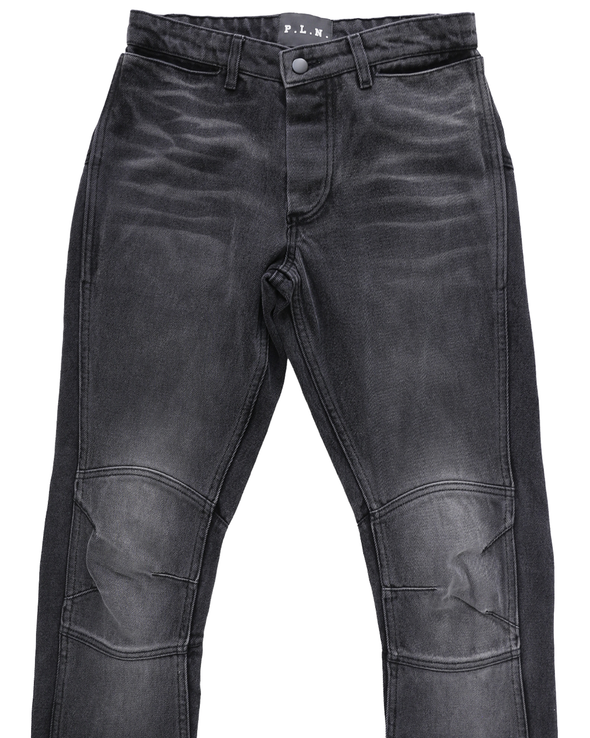 DENIM BIKER PANTS (BLACK)
