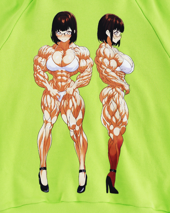 MUSCLE 2 GIRL HOODIE with Amanda del Valle (GREEN) RADD LOUNGE 限定