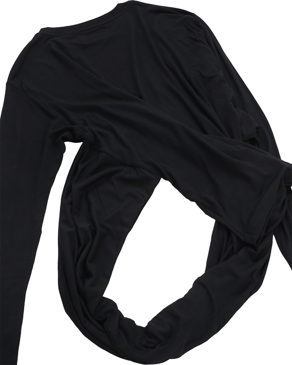 LONG SLEEVE SHIRT WITH PANEL (BLACK)