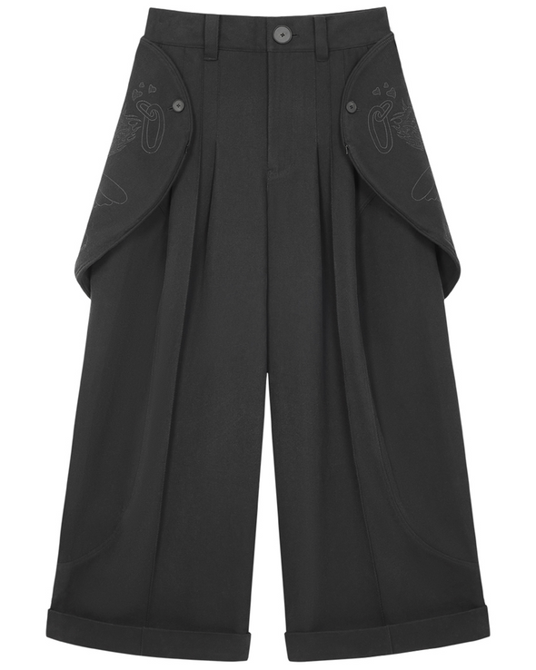 CIRCLE WIDE PANTS (BLACK)