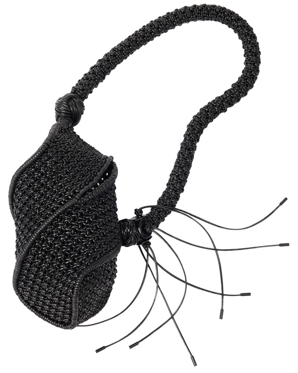 PU LEATHER TORUS BAG (BLACK)