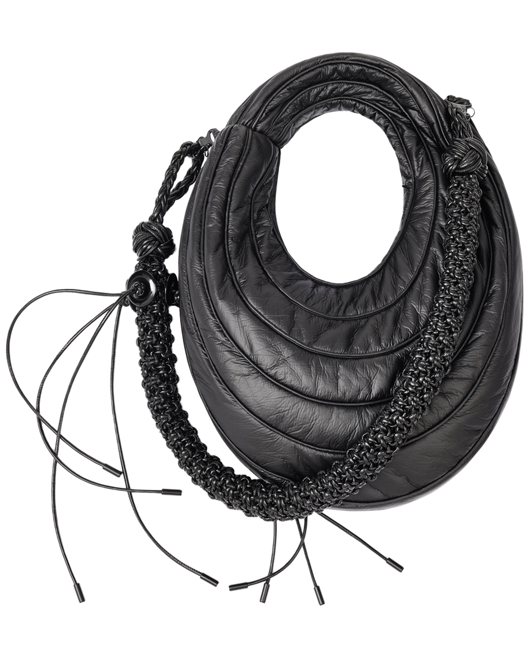 NUTEMPEROR / ナットエンペラー - PU LEATHER CIRCLE BAG (BLACK NUTEMPEROR / ナットエンペラー - PU LEATHER CIRCLE BAG (BLACK