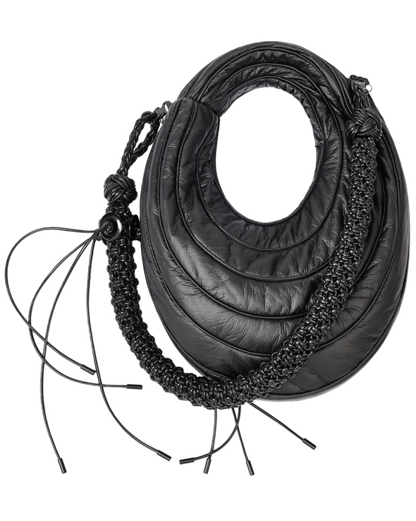 PU LEATHER CIRCLE BAG (BLACK)